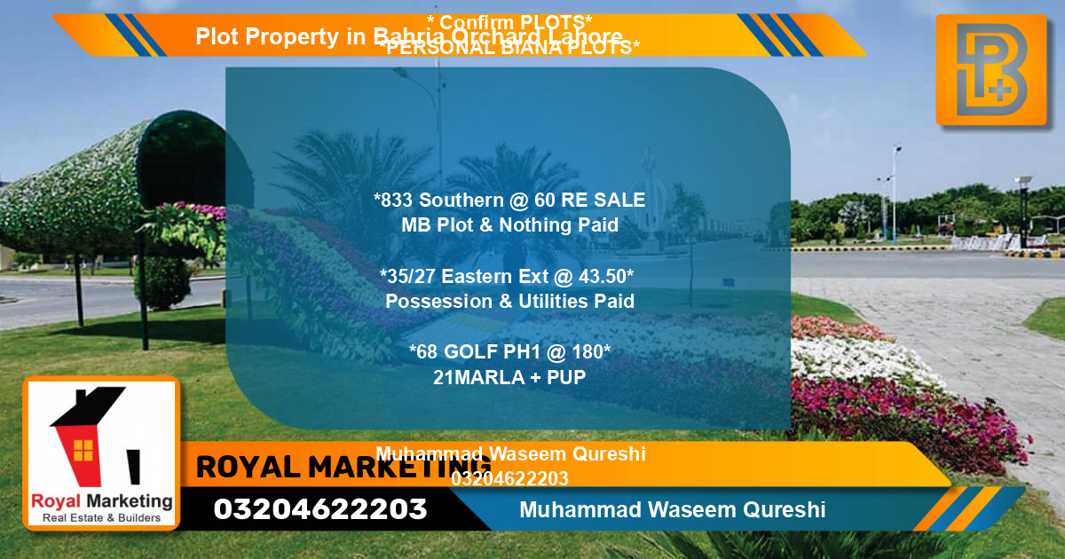 Residential Plot for Sale in Bahria Orchard, Lahore - (BP-70233)