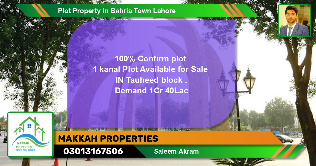 Residential Plot for Sale in Bahria Town, Lahore - (BP-70262)