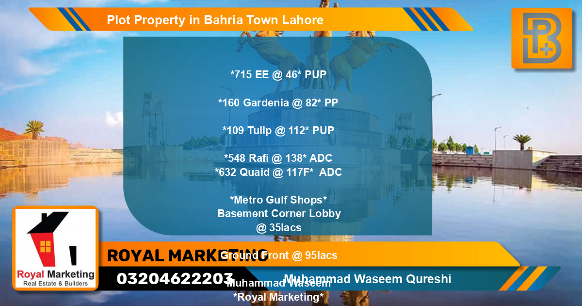Residential Plot for Sale in Bahria Town, Lahore - (BP-70267)