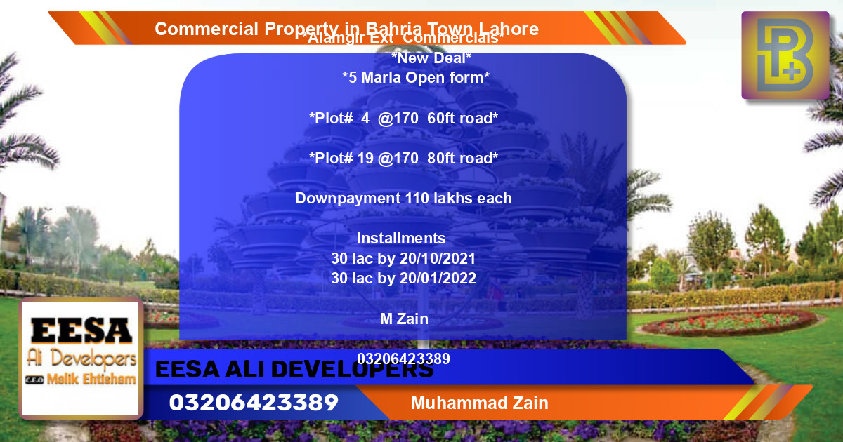 Commercial Property for Sale in Bahria Town, Lahore - (BP-70270)