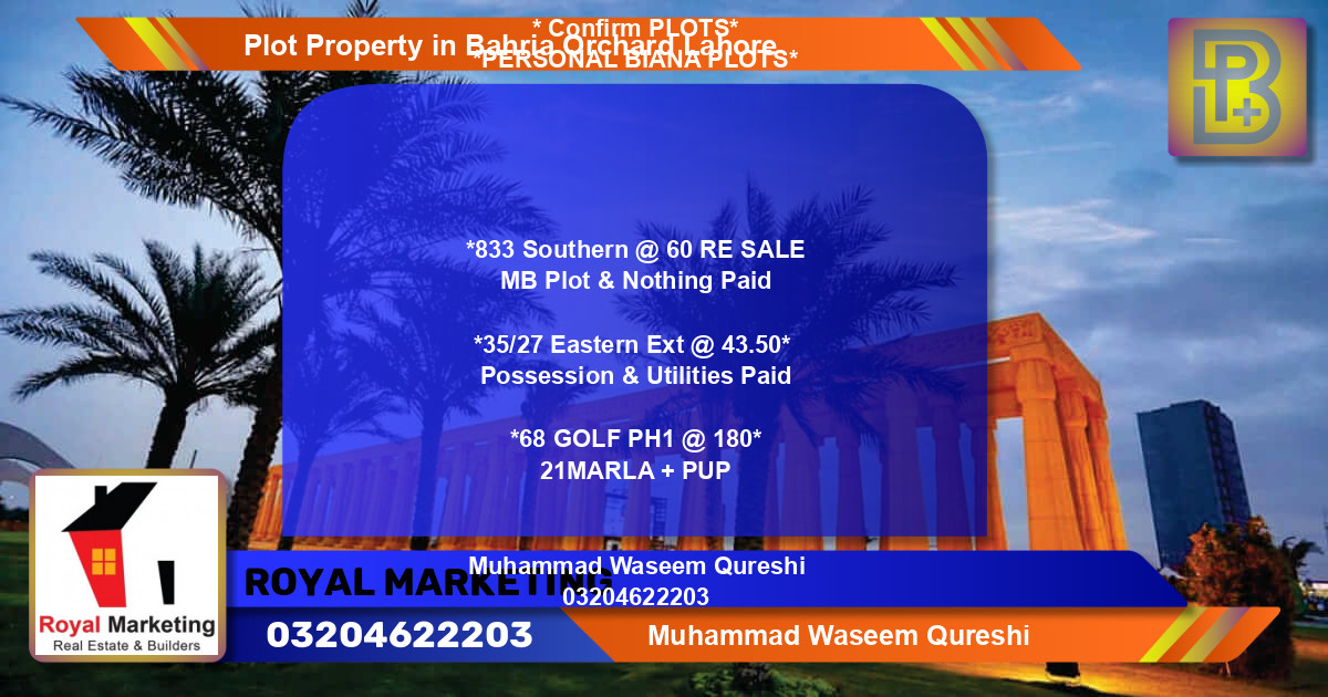 Residential Plot for Sale in Bahria Orchard, Lahore - (BP-70271)