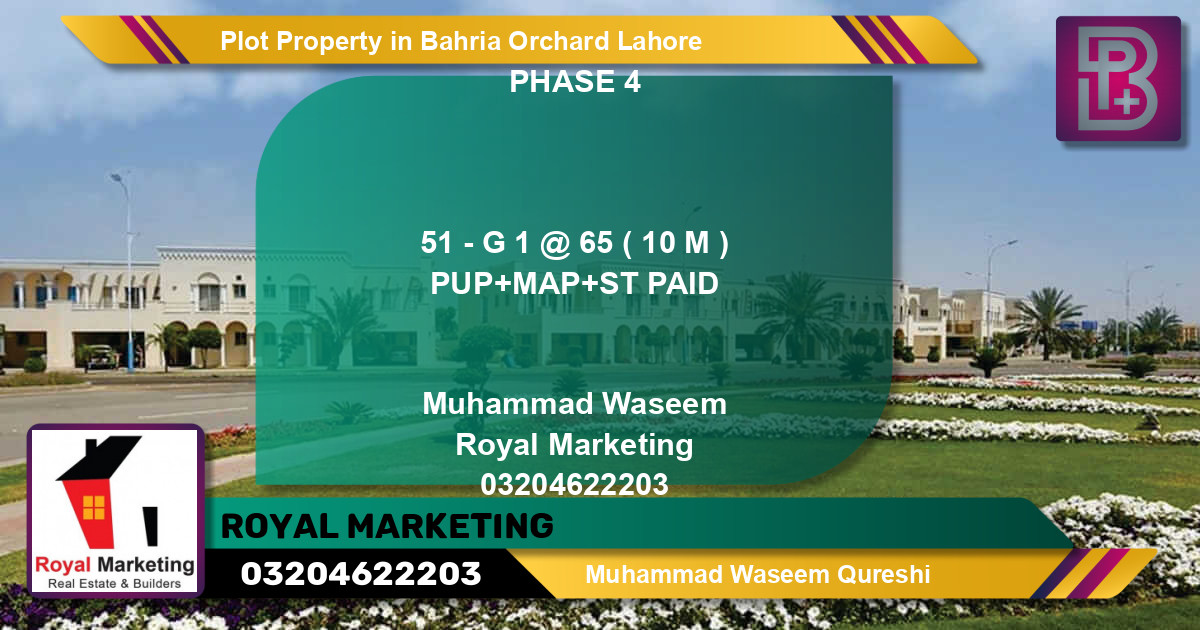 Residential Plot for Sale in Bahria Orchard, Lahore - (BP-70272)
