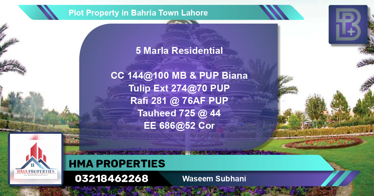 Residential Plot for Sale in Bahria Town, Lahore - (BP-70277)