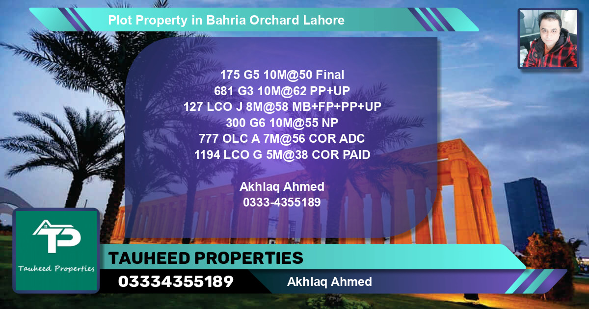 Residential Plot for Sale in Bahria Orchard, Lahore - (BP-70321)