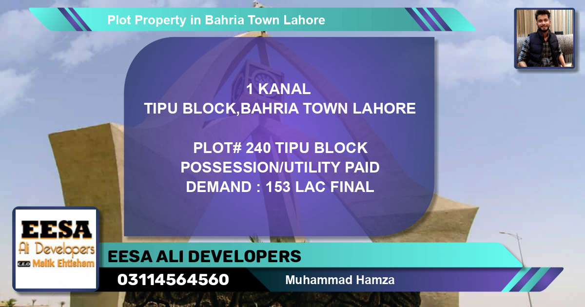 Residential Plot for Sale in Bahria Town, Lahore - (BP-70346)