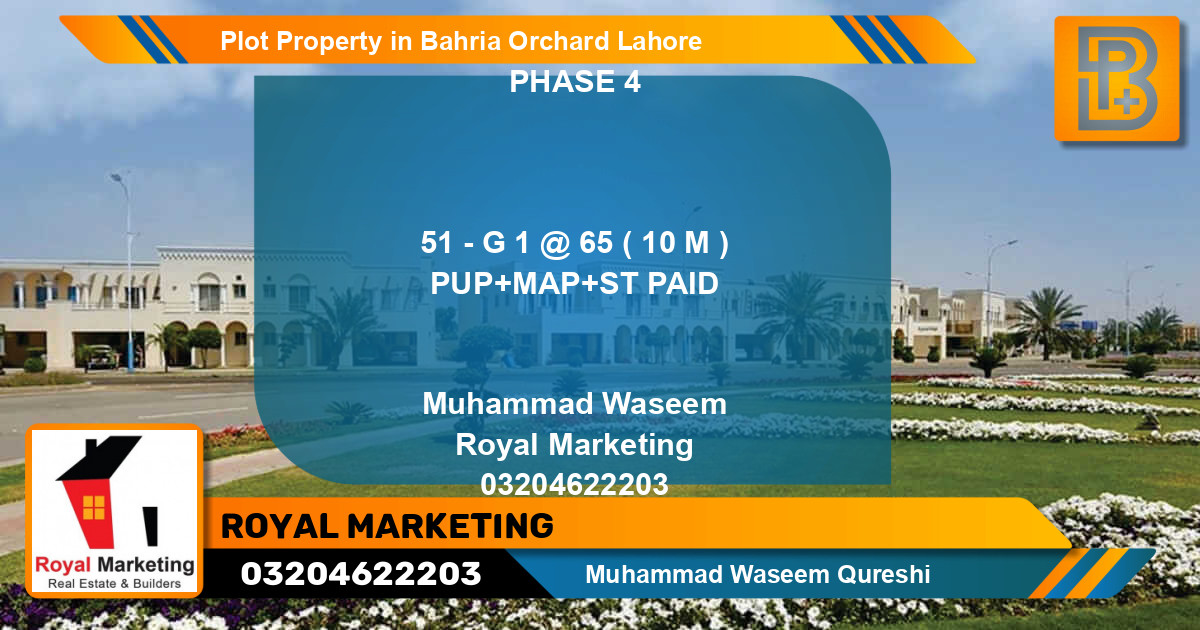 Residential Plot for Sale in Bahria Orchard, Lahore - (BP-70355)