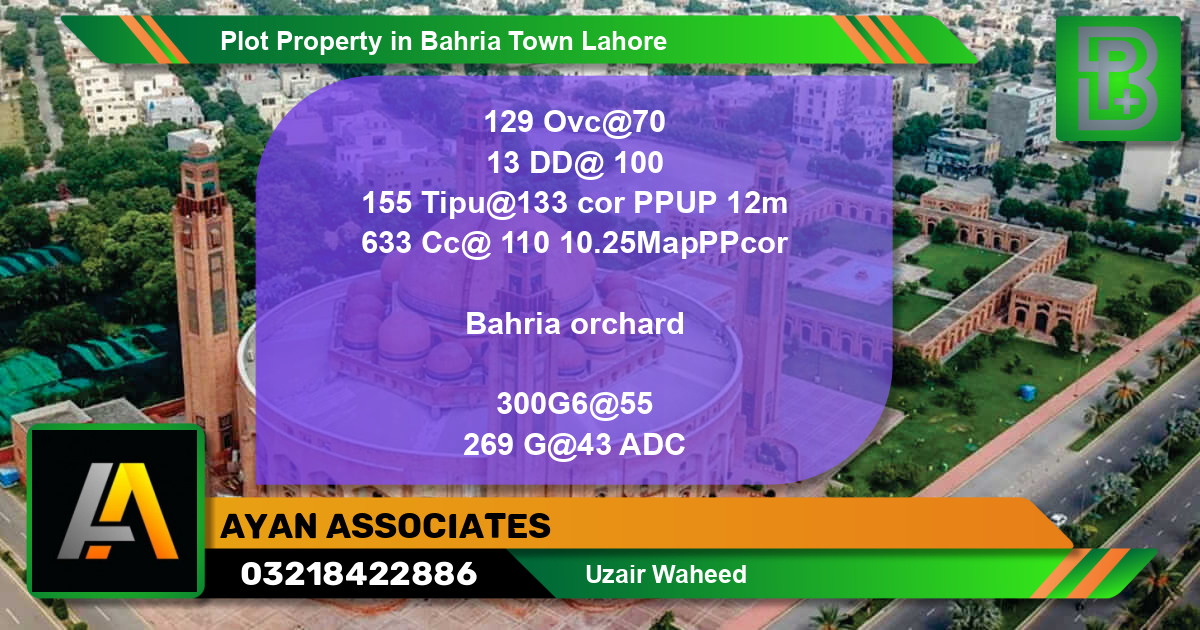 Residential Plot for Sale in Bahria Town, Lahore - (BP-70357)