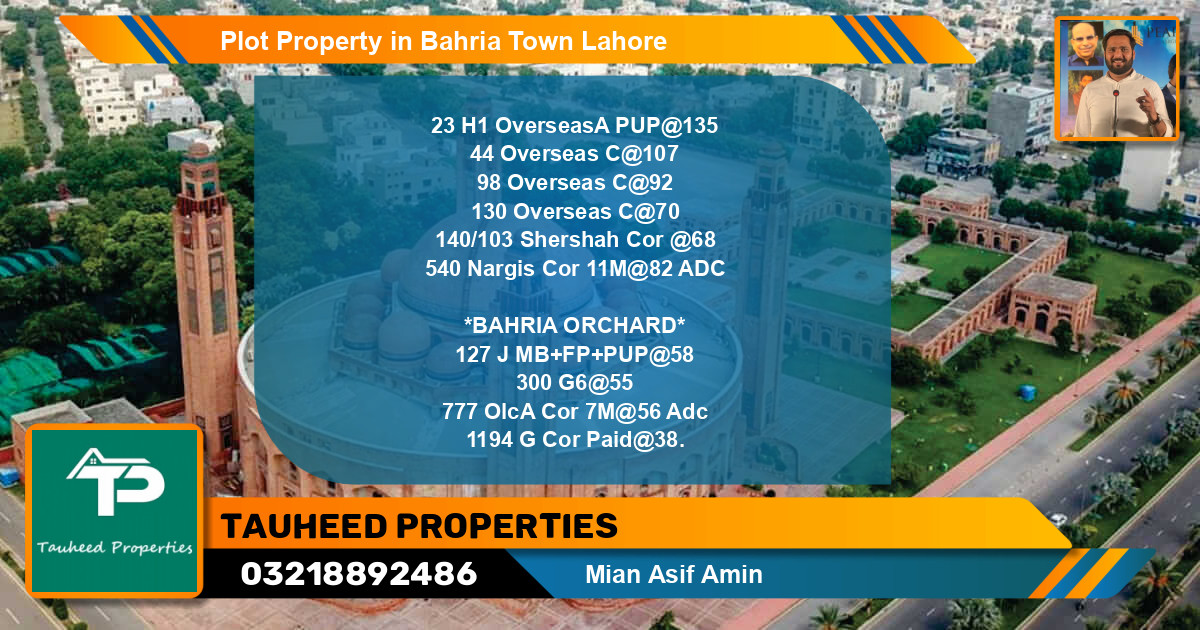 Residential Plot for Sale in Bahria Town, Lahore - (BP-70359)