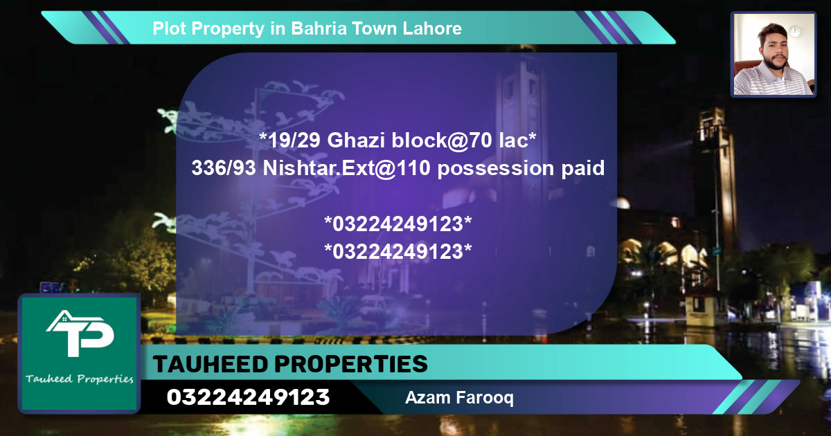 Residential Plot for Sale in Bahria Town, Lahore - (BP-70360)