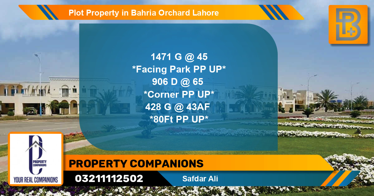 Residential Plot for Sale in Bahria Orchard, Lahore - (BP-70362)