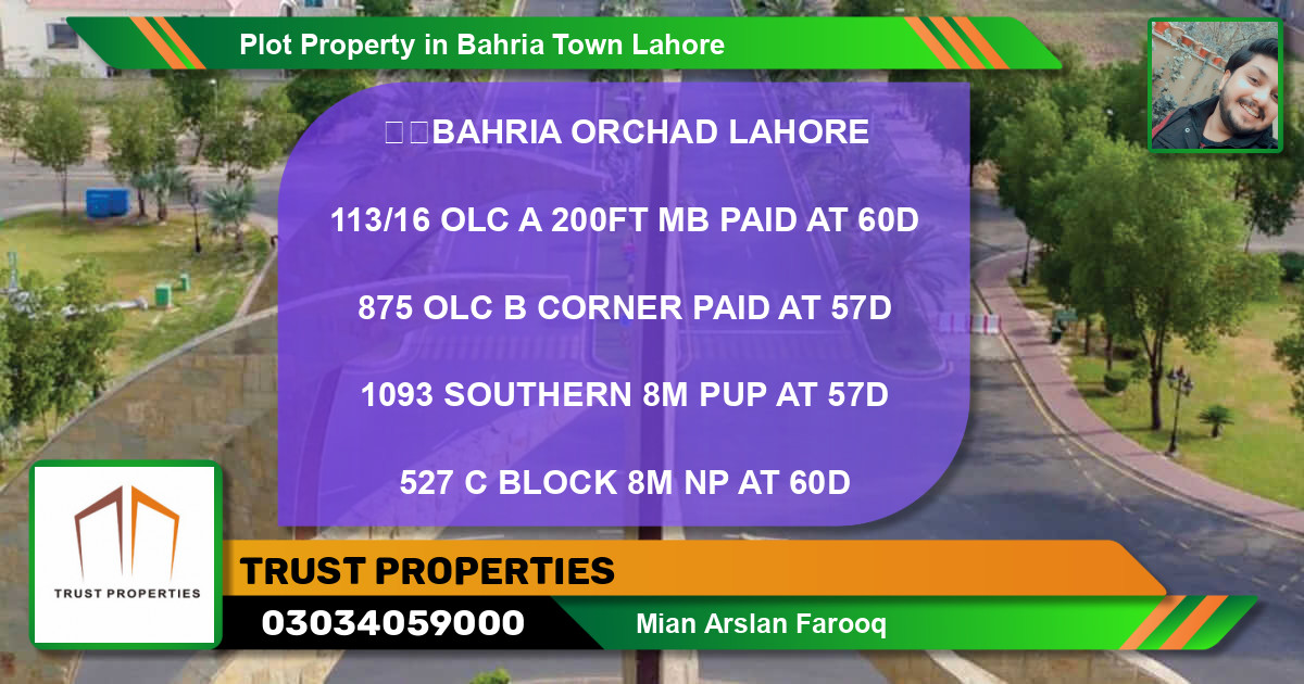 Residential Plot for Sale in Bahria Town, Lahore - (BP-70371)