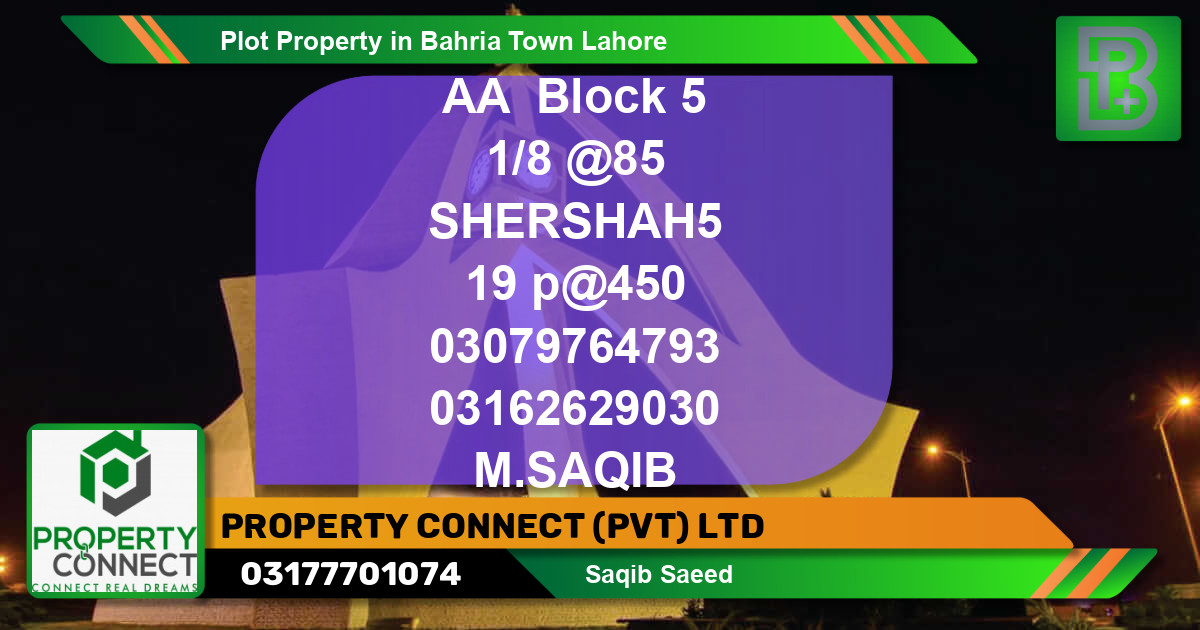 Residential Plot for Sale in Bahria Town, Lahore - (BP-70400)