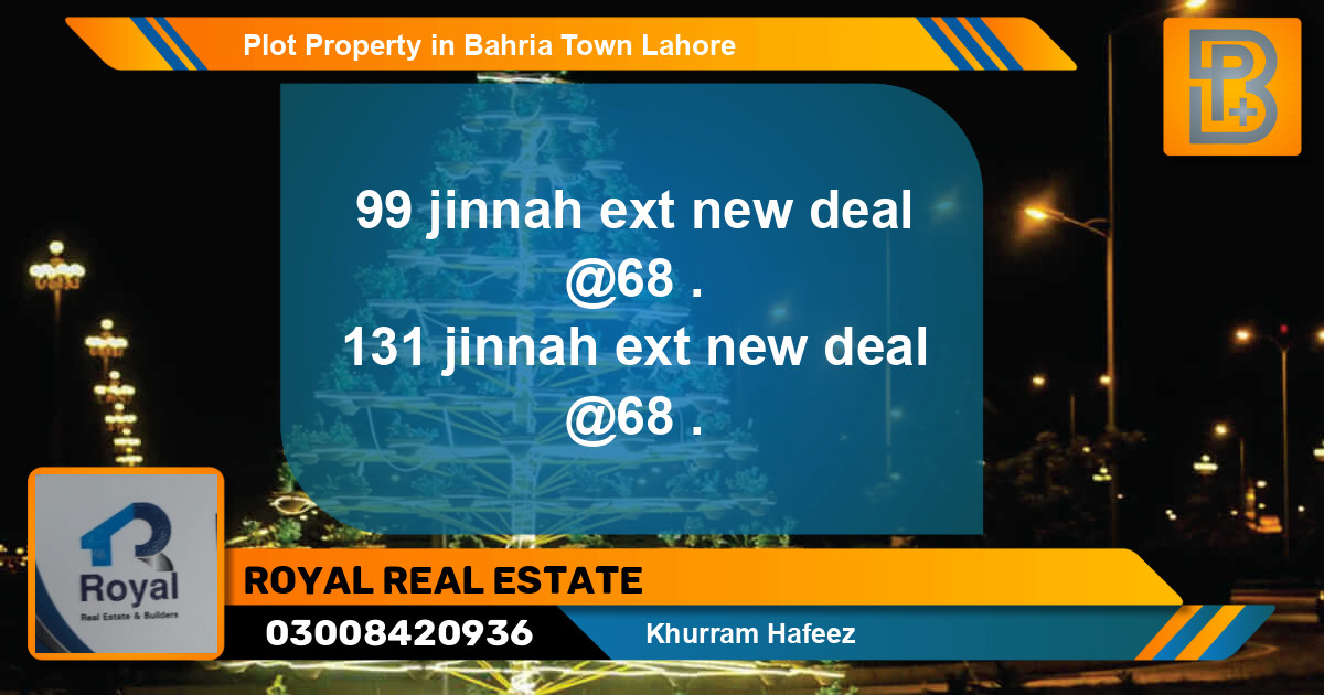 Residential Plot for Sale in Bahria Town, Lahore - (BP-70411)