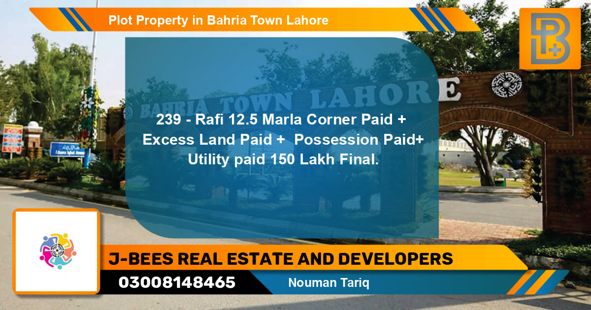 Residential Plot for Sale in Bahria Town, Lahore - (BP-70414)
