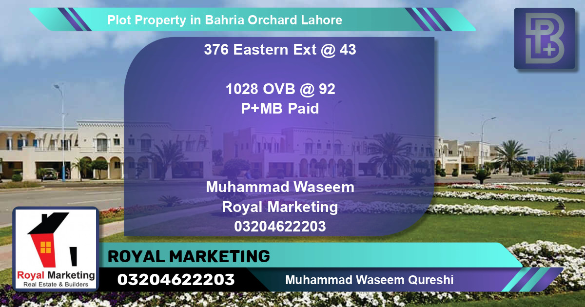 Residential Plot for Sale in Bahria Orchard, Lahore - (BP-70425)