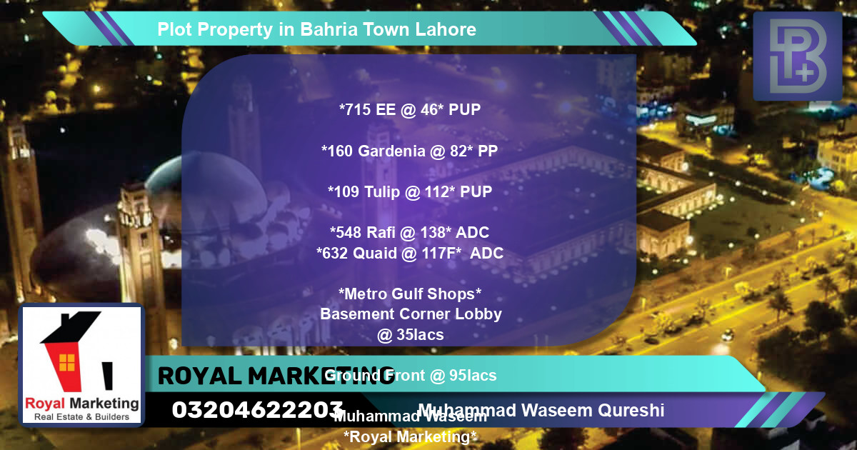 Residential Plot for Sale in Bahria Town, Lahore - (BP-70426)