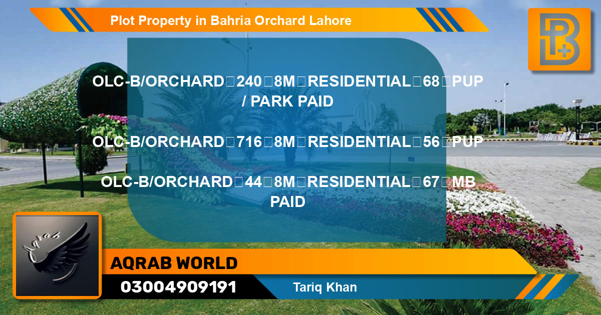 Residential Plot for Sale in Bahria Orchard, Lahore - (BP-70471)