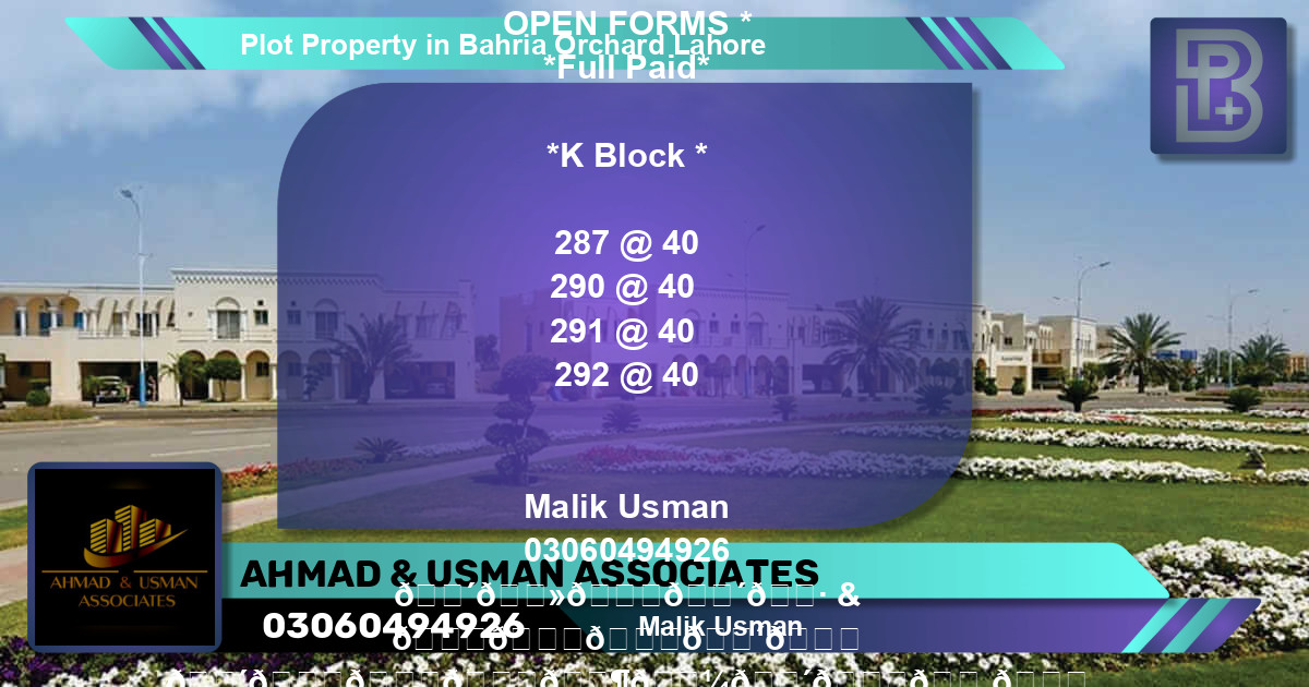 Residential Plot for Sale in Bahria Orchard, Lahore - (BP-70481)