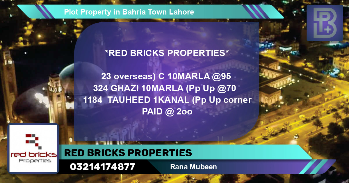 Residential Plot for Sale in Bahria Town, Lahore - (BP-70515)