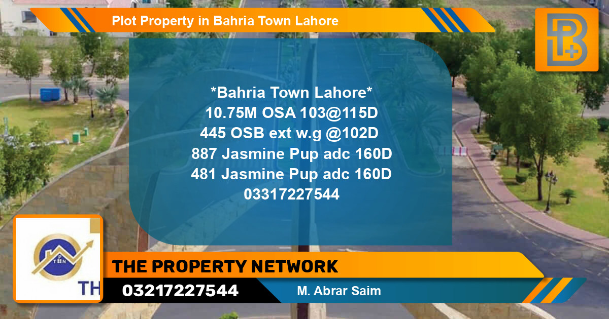 Residential Plot for Sale in Bahria Town, Lahore - (BP-70538)