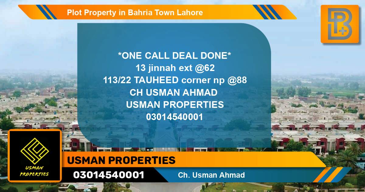 Residential Plot for Sale in Bahria Town, Lahore - (BP-70545)
