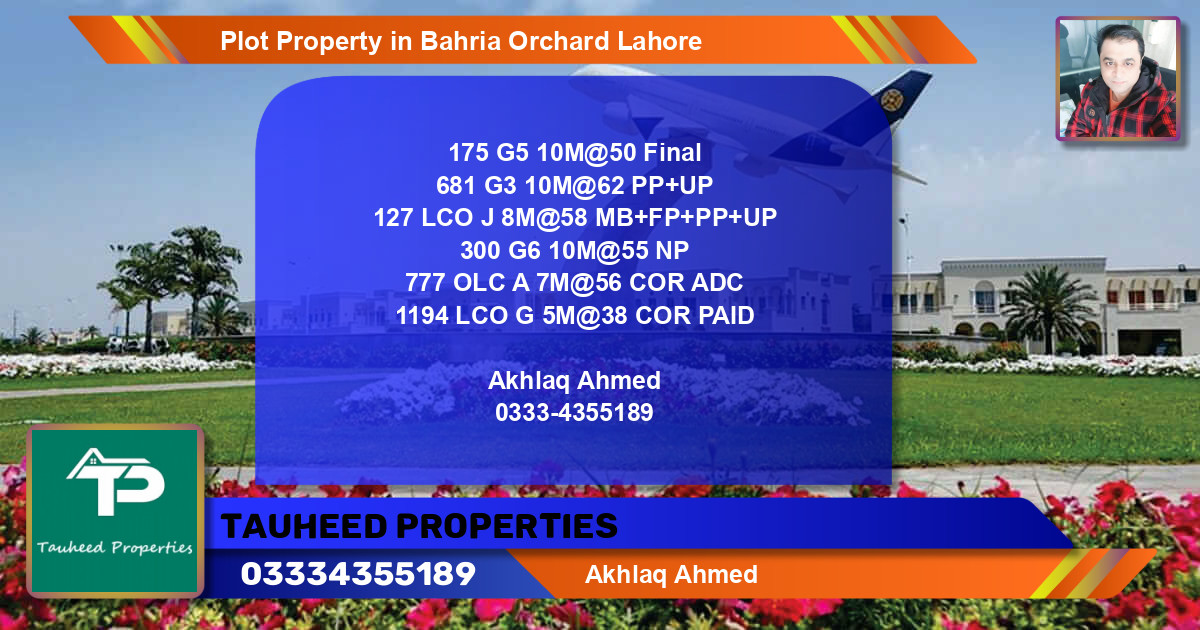 Residential Plot for Sale in Bahria Orchard, Lahore - (BP-70551)