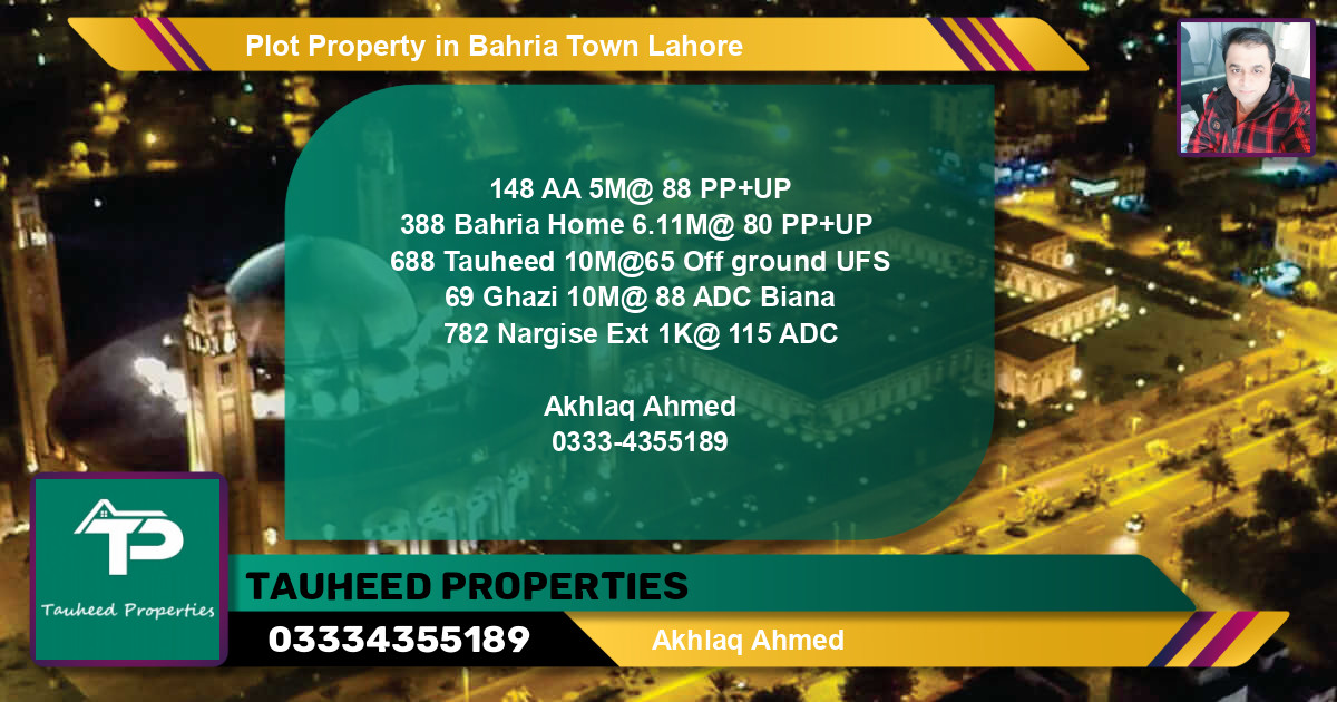 Residential Plot for Sale in Bahria Town, Lahore - (BP-70554)