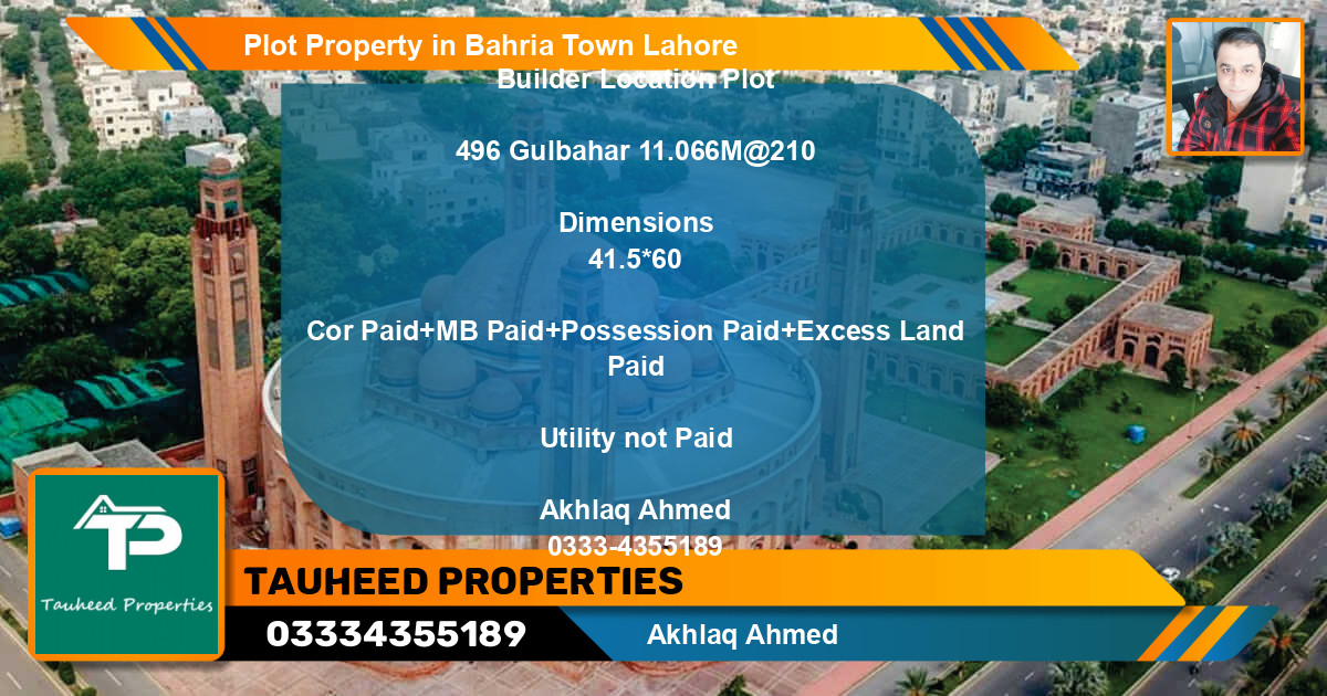 Residential Plot for Sale in Bahria Town, Lahore - (BP-70557)