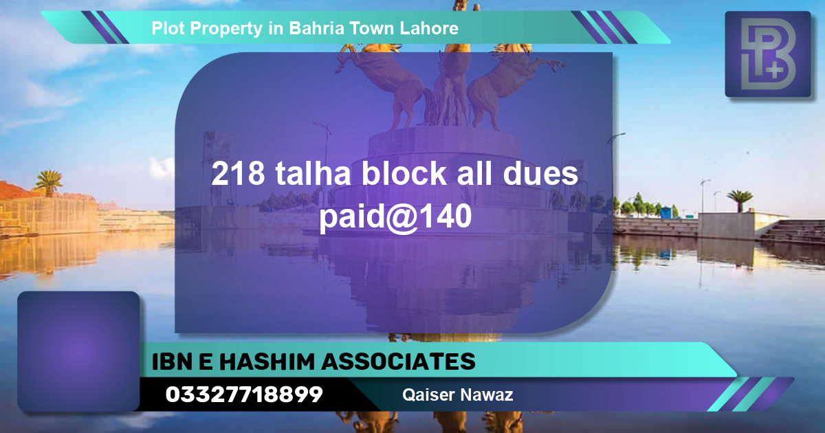 Residential Plot for Sale in Bahria Town, Lahore - (BP-70565)