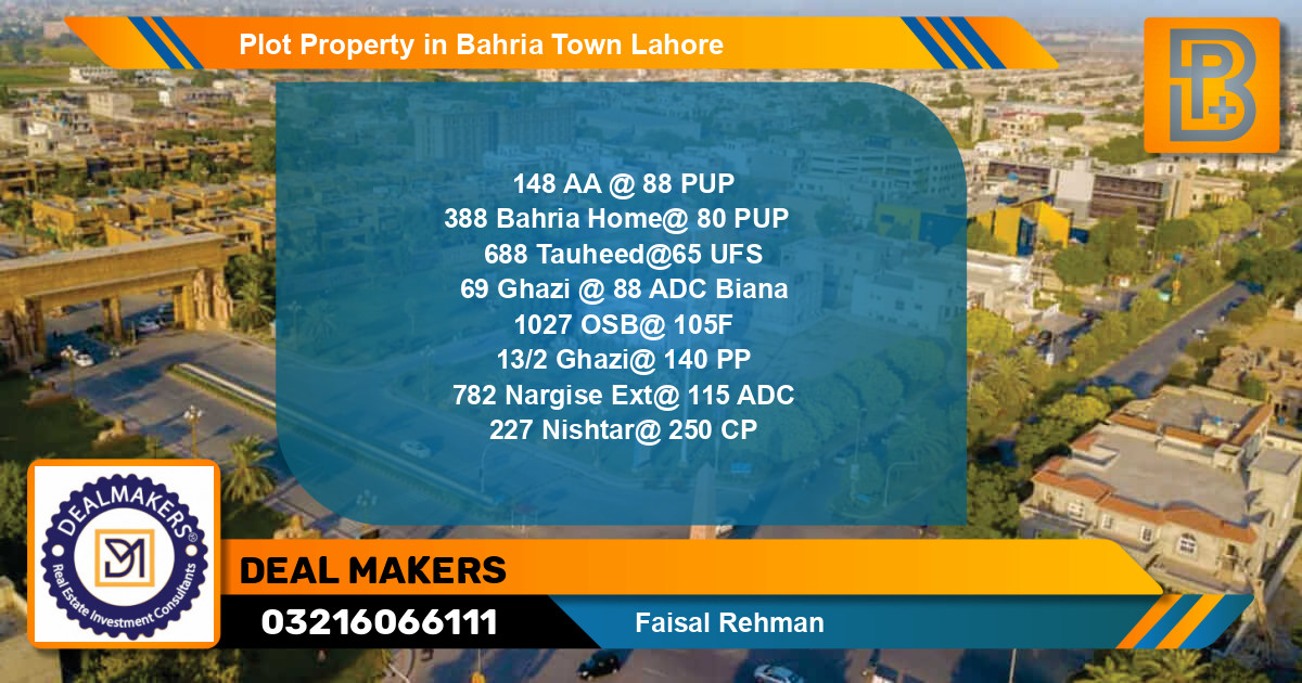 Residential Plot for Sale in Bahria Town, Lahore - (BP-70591)