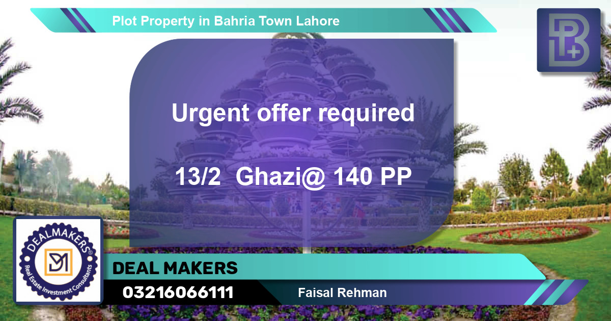 Residential Plot for Sale in Bahria Town, Lahore - (BP-70598)