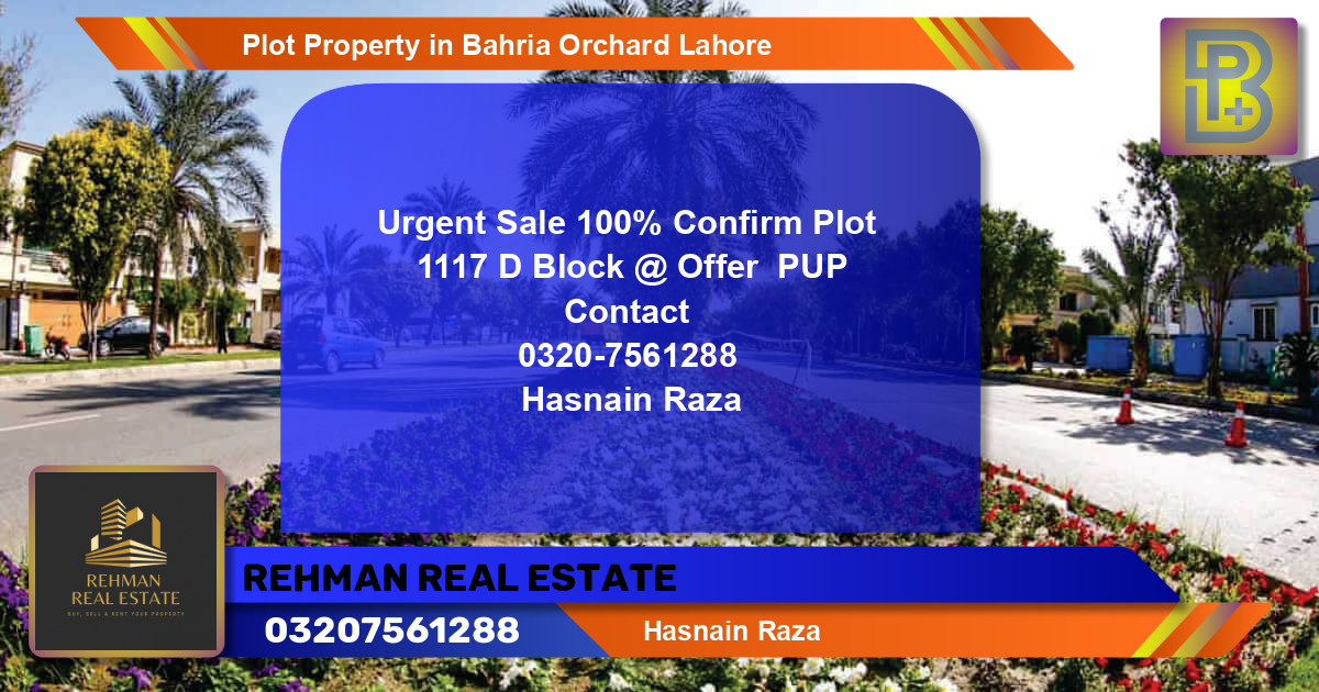 Residential Plot for Sale in Bahria Orchard, Lahore - (BP-70606)