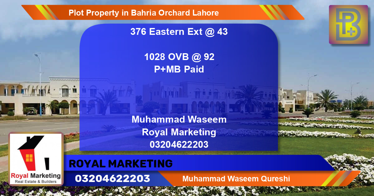 Residential Plot for Sale in Bahria Orchard, Lahore - (BP-70612)