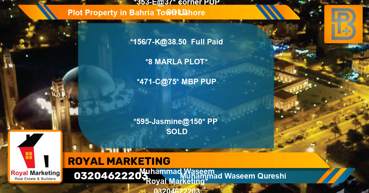 Residential Plot for Sale in Bahria Town, Lahore - (BP-70614)