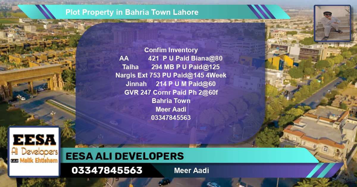 Residential Plot for Sale in Bahria Town, Lahore - (BP-70616)