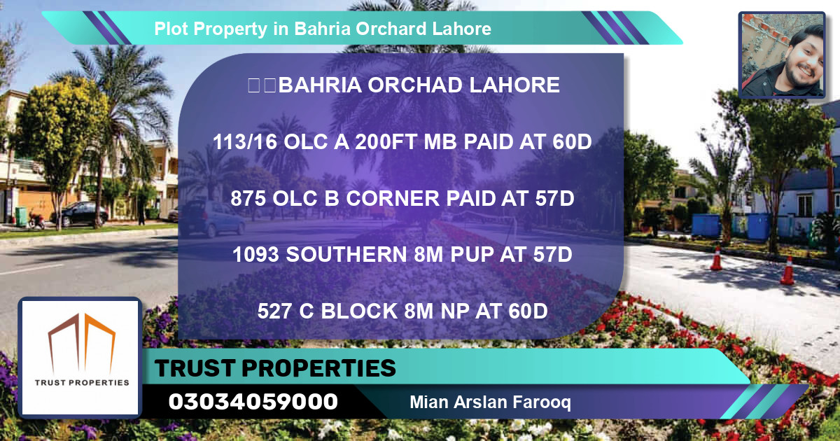 Residential Plot for Sale in Bahria Orchard, Lahore - (BP-70622)