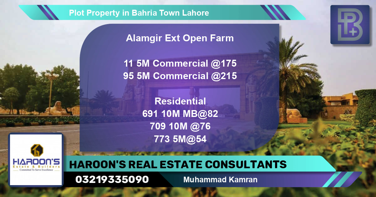 Commercial Plot for Sale in Bahria Town, Lahore - (BP-70623)