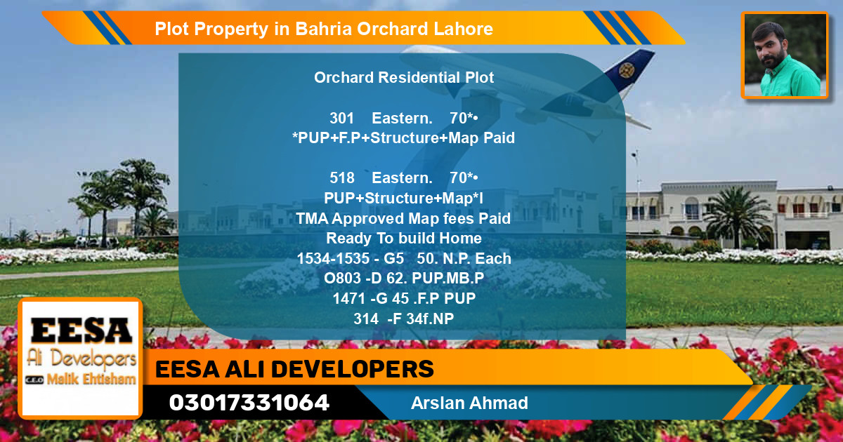 Residential Plot for Sale in Bahria Orchard, Lahore - (BP-70641)