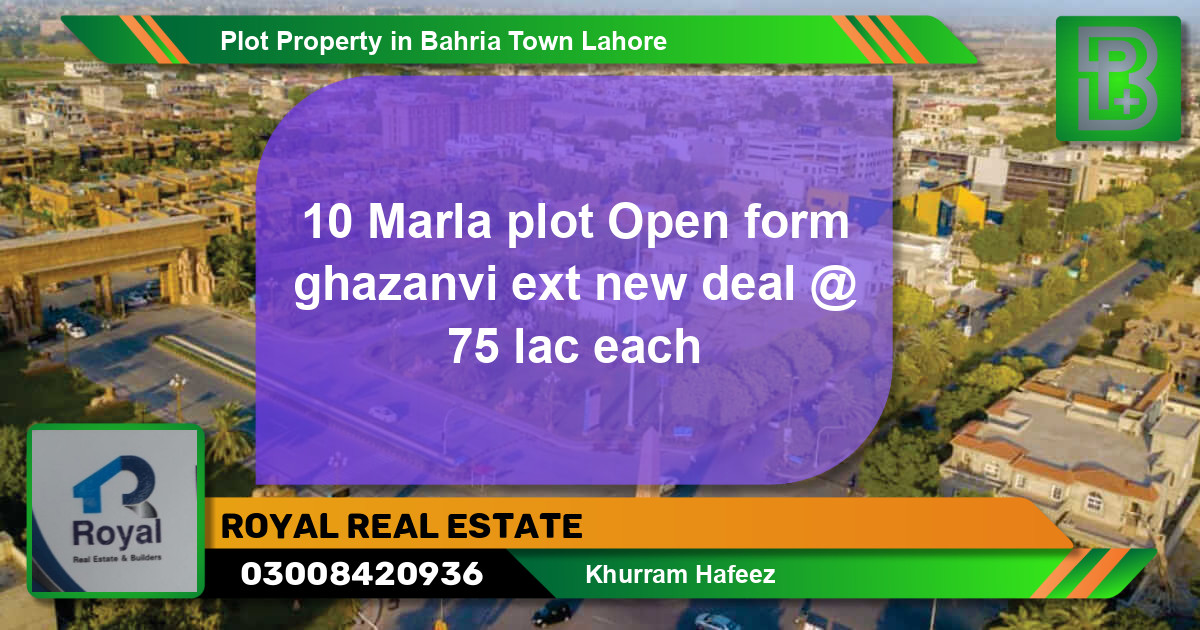 Residential Plot for Sale in Bahria Town, Lahore - (BP-70650)