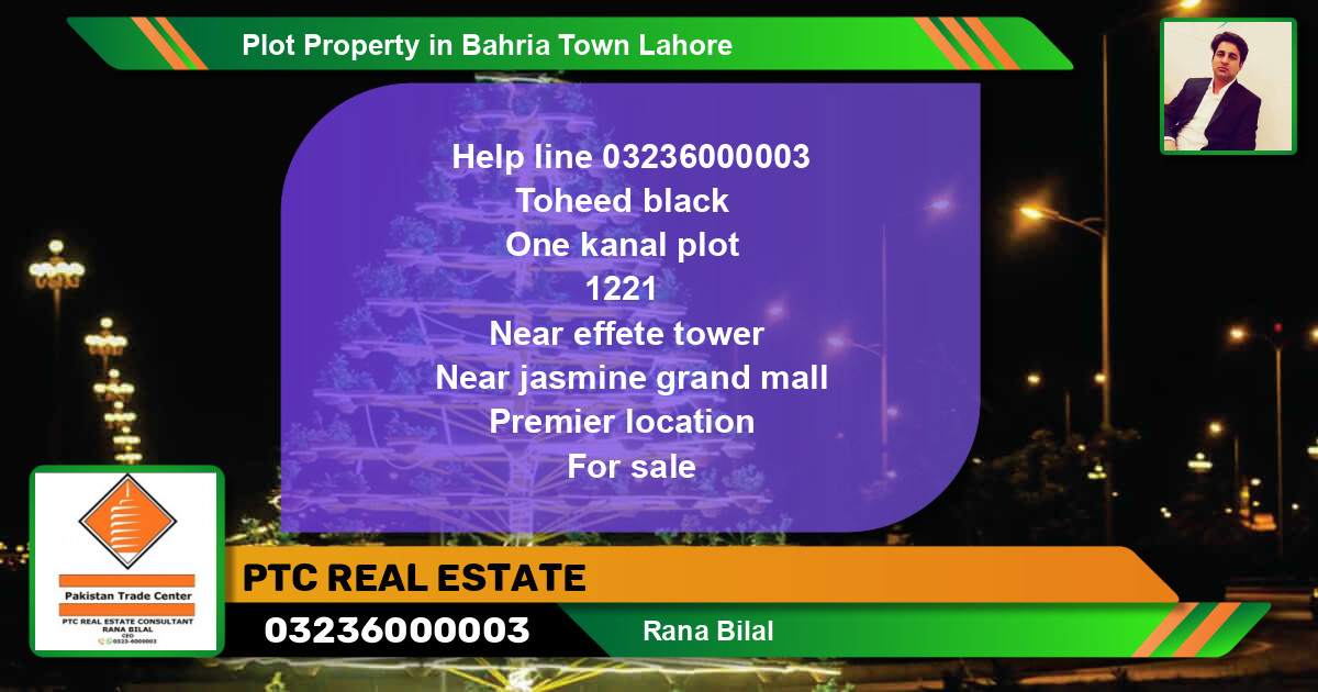Residential Plot for Sale in Bahria Town, Lahore - (BP-70657)