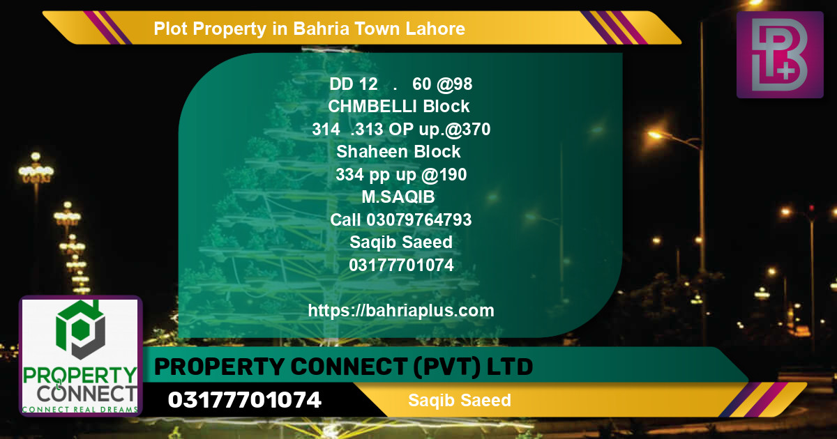 Residential Plot for Sale in Bahria Town, Lahore - (BP-70658)