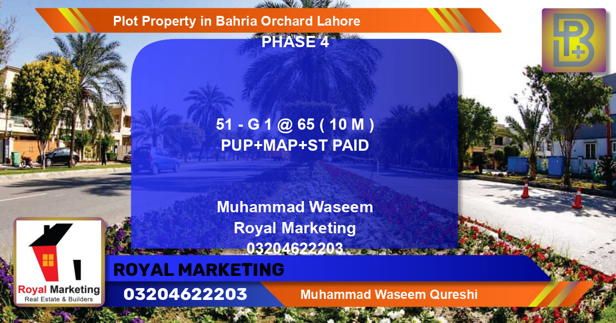 Residential Plot for Sale in Bahria Orchard, Lahore - (BP-70672)