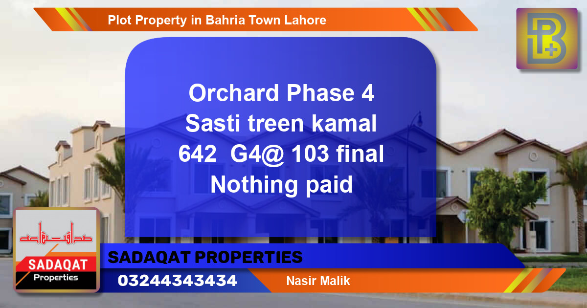 Residential Plot for Sale in Bahria Town, Lahore - (BP-70680)