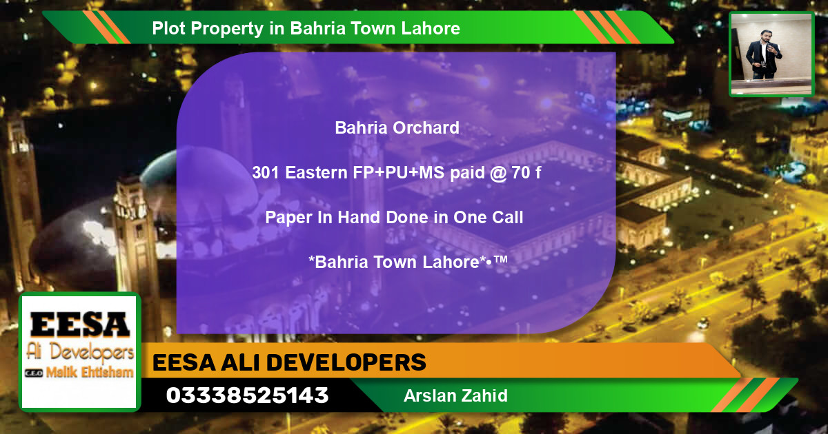 Residential Plot for Sale in Bahria Town, Lahore - (BP-70690)