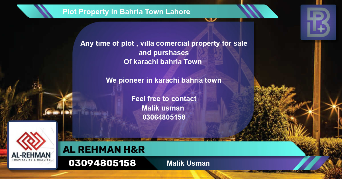 Residential Plot for Sale in Bahria Town, Lahore - (BP-70695)