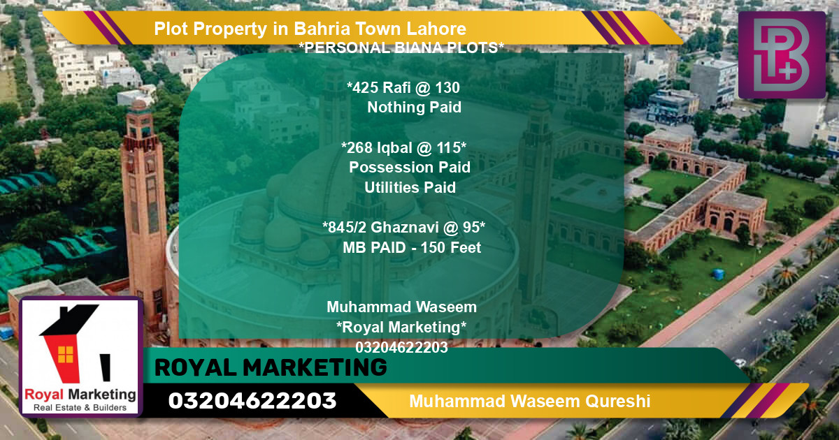 Residential Plot for Sale in Bahria Town, Lahore - (BP-70700)