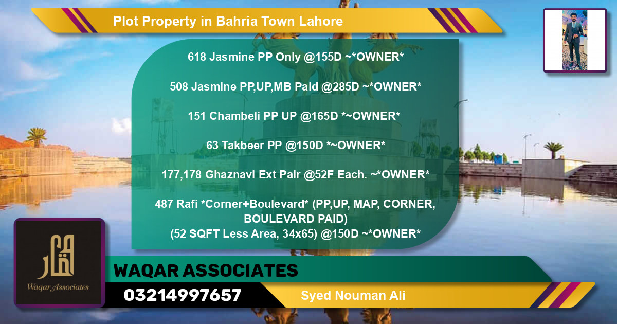 Residential Plot for Sale in Bahria Town, Lahore - (BP-70711)