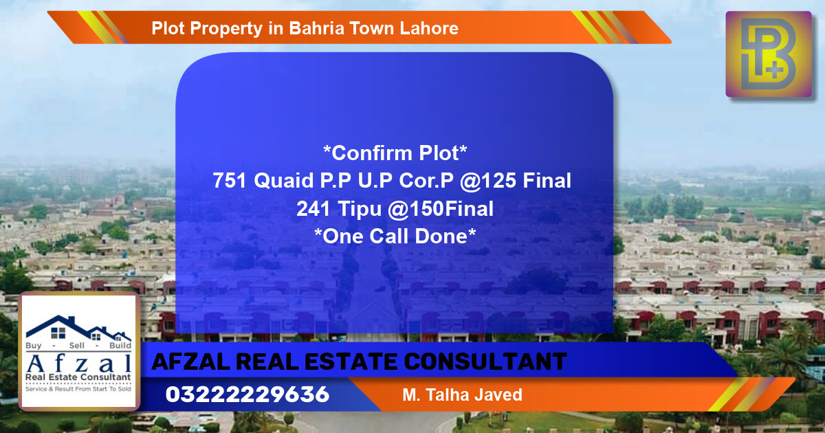Residential Plot for Sale in Bahria Town, Lahore - (BP-70727)