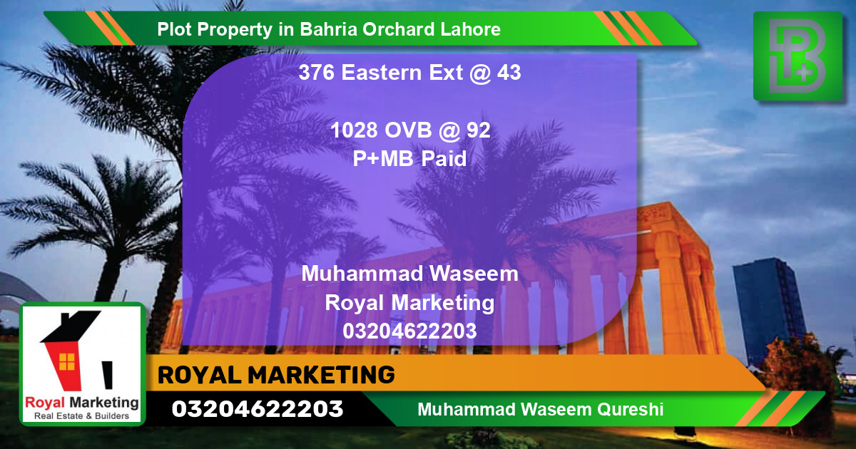 Residential Plot for Sale in Bahria Orchard, Lahore - (BP-70739)