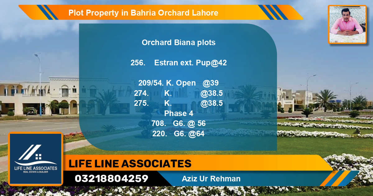 Residential Plot for Sale in Bahria Orchard, Lahore - (BP-70748)